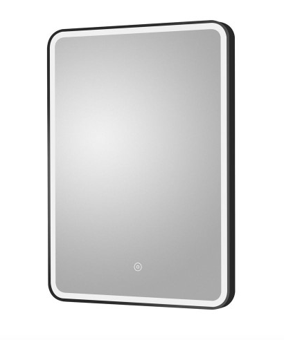 Hydrus Black Frame LED Illuminated Bathroom Mirror 500mm x 700mm